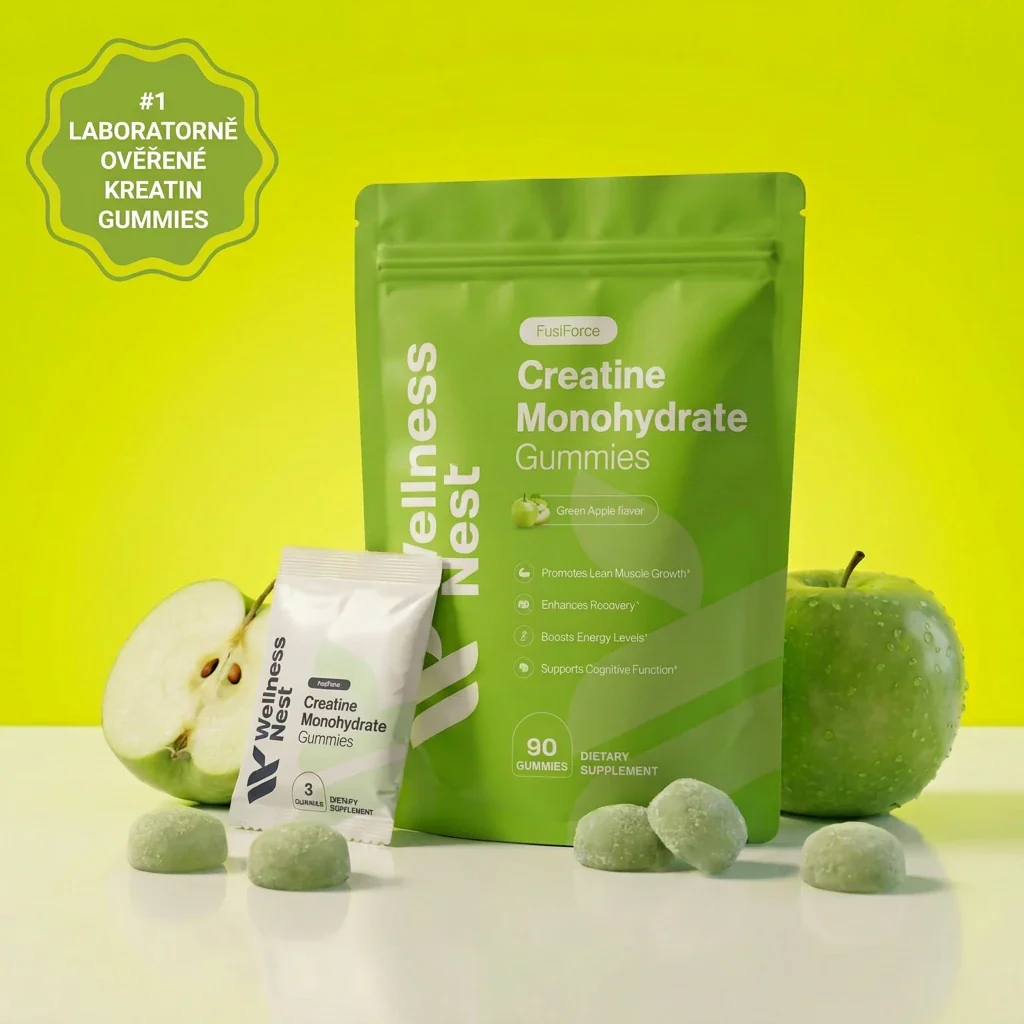FusiForce Creatine Gummies confezione con badge di qualità